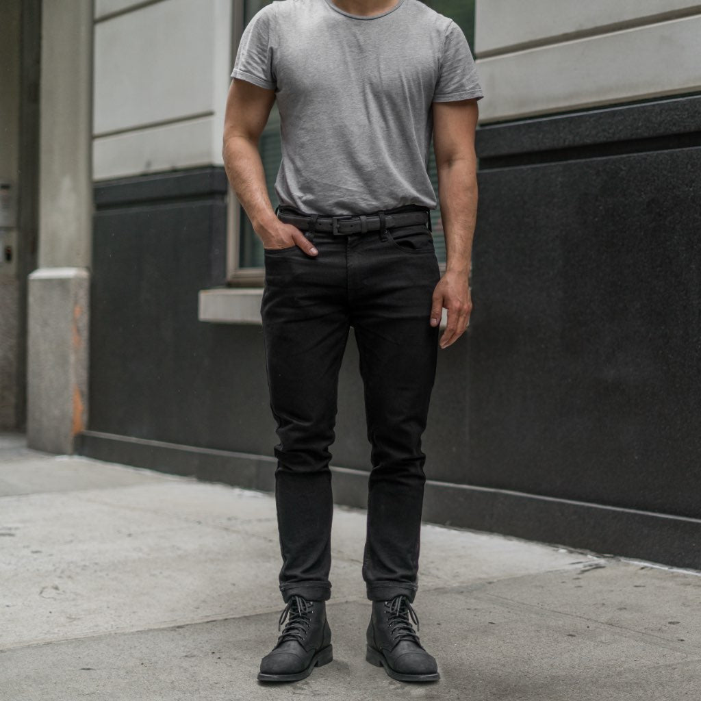 Men's Classic Leather Belt | Black Matte - Image 5