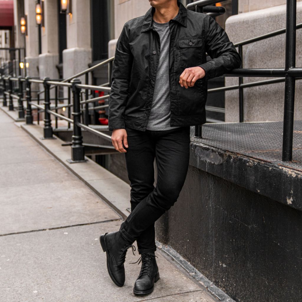 Waxed Canvas Field Jacket | Black - Image 3